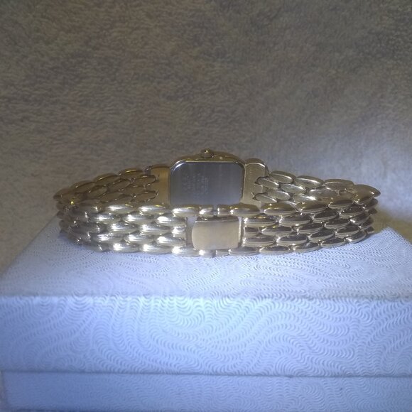 Seiko Quartz Ladies 4N00-5900 Asymmetrical Link Band Black 90s New Bat Works - Picture 9 of 12